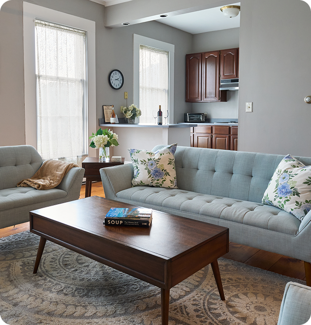1 or 2 Bedroom Suite Our suite can be reserved as 1 or 2 bedrooms, each with a queen-size bed. The suite includes 2 private baths, a kitchen, living area, private entrance, free Wi-Fi, and cable TV.